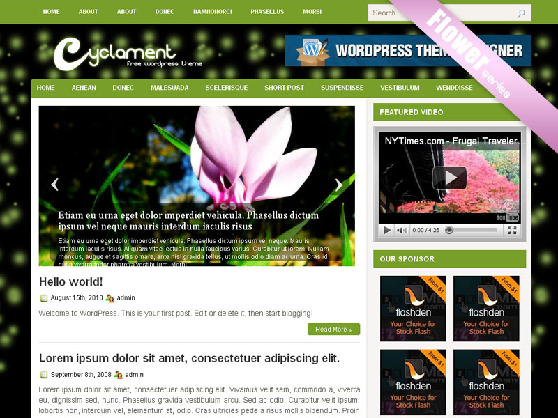 free wordpress theme Cyclamen