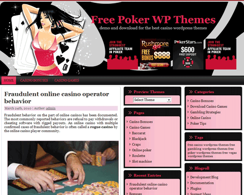 free wordpress theme Lucky In Pink