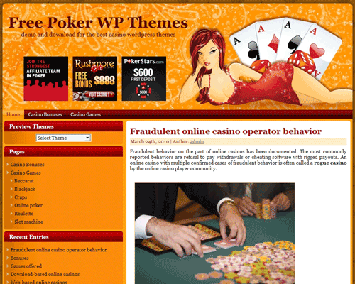 free wordpress theme Peach Casino