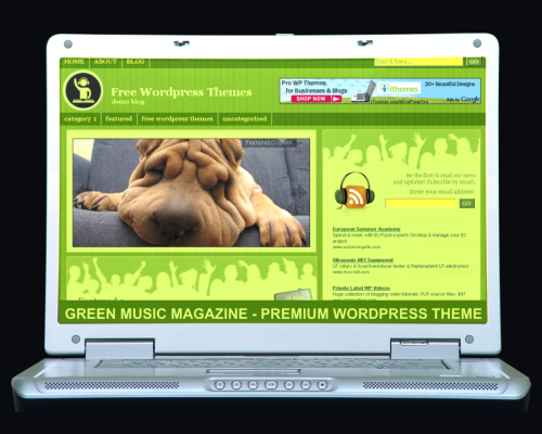free wordpress theme Green Music