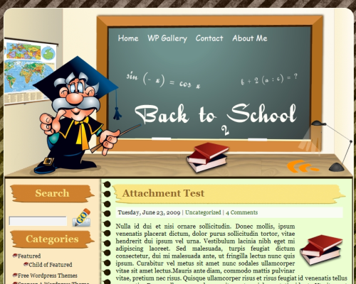 free wordpress theme Back to School 2