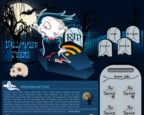 free wordpress theme Halloween in Blue