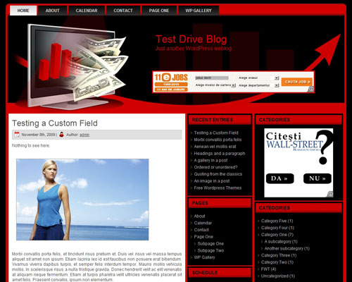 free wordpress theme Red Money WP Theme