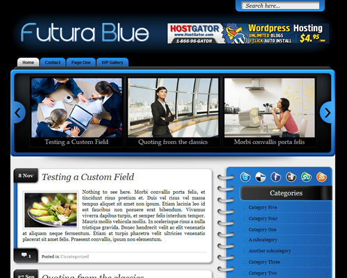 free wordpress theme Futura Blue