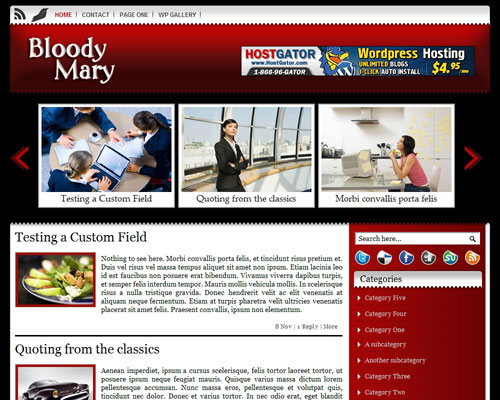 free wordpress theme Bloody Mary