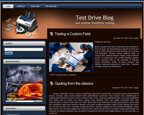 free wordpress theme Dollar Printer