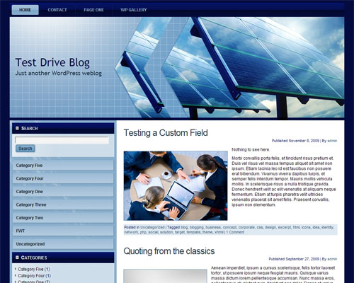 free wordpress theme Solar Panels