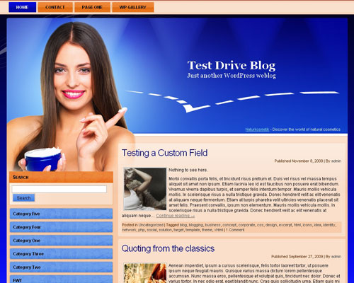 free wordpress theme Cosmetics Theme 1