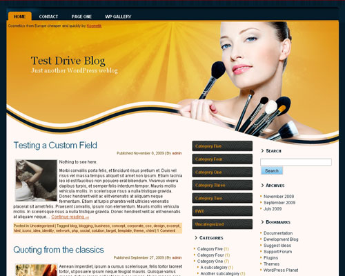 free wordpress theme Cosmetics Theme 3