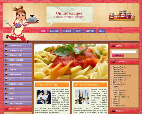 free wordpress theme Online Recipes