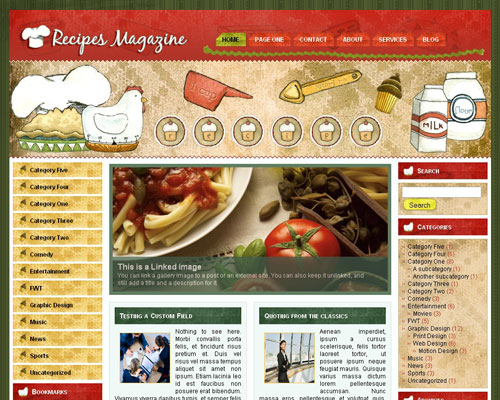 free wordpress theme Recipes Magazine