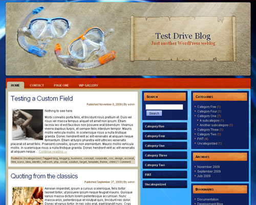 free wordpress theme Snorkeling WP